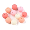 Rubberized Style Imitated Silicone Acrylic Beads MACR-T048-01B-17-1