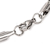304 Stainless Steel Rope Chain Bracelets for Women BJEW-G711-14GP-3