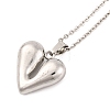 Non-Tarnish 304 Stainless Steel Heart Pendant Necklaces for Women EJEW-Z044-01P-1