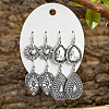 4 Pairs Zinc Alloy Dangle Earrings FS-WG0AE12-08-1