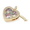 Brass Micro Pave Clear Cubic Zirconia Pendants KK-C251-07G-01-2