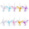 10Pcs 5 Colors Acrylic Pendant Decorations HJEW-GO0001-22-1