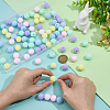 80Pcs 5 Colors Flocking Acrylic Beads MACR-PH0002-15-3
