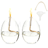 Transparent Glass Candle Holders with Candle Wick DIY-WH0308-997B-1