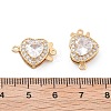 Heart Brass Micro Pave Cubic Zirconia Box Clasps KK-B125-15A-01G-3