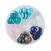 Natural Rose Quartz & Lapis Lazuli & Indian Agate & White Jade & Opalite & Synthetic Turquoise Cabochons G-JP0001-10-12mm-4