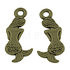 Tibetan Style Alloy Mermaid Pendants LS-TIBEP-5402-AB-FF-1