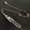 Synthetic Quartz Crystal & Mixed Gemstone Bullet Pointed Dowsing Pendulums CHAK-PW0001-051K-1-1