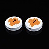 Halloween Printed Natural Wood Beads WOOD-T021-94-3