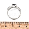 Brass Pave Cubic Zirconia Cuff Open Rings CU-CBA5C10-19P-5
