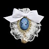 Romantic Classic Polyester Lace Bowknot Brooch for Women JEWB-B011-02E-1