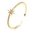 Star Cubic Zirconia Cuff Bangle BJEW-I298-11G-3