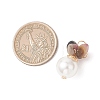 Natural Tourmaline Chip with Copper Wire Wrapped Shell Pearl Pendants PALLOY-JF04951-01-2