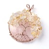 Natural Citrine & Rose Quartz Big Pendants G-G771-B05-2