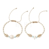 2Pcs 2 Styles Alloy & Natural Howlite & Synthetic Turquoise & Non-magnetic Hematite Braided Bead Brecelets BJEW-JB13786-2