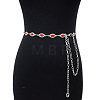 Alloy Rhinestone Horse Eye Link Waist Chains WGF5282-06-1