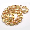 Full Rainbow Plated Crystal Glass Oval Beads Strands EGLA-F026-A10-2