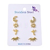 304 Stainless Steel Earring Sets EJEW-S248-07G-2