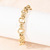 304 Stainless Steel Ring Link Chain Bracelets for Women Men BJEW-H643-10G-2