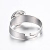 Tarnish Resistant Adjustable 304 Stainless Steel Finger Rings Components LS-STAS-G187-01P-8mm-2