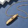 304 Stainless Steel Paw Print Bullet Shape Pet Memorial Keepsake Urn Ashes Pendant Necklaces NJEW-P326-03G-1