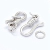Rhodium Plated Sterling Silver S-Hook Clasps X-STER-I016-120C-P-2