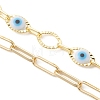 Handmade Plastic Evil Eye Link and Brass Paperclip Chain Bracelet Making AJEW-JB01565-3
