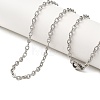 202 Stainless Steel Textured Cable Chain Necklaces STAS-A100-12P-1