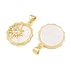 Brass Micro Pave Clear Cubic Zirconia with White Shell Pendants CU-CBA9482-02G-05-2