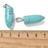 Synthetic Turquoise Pointed Pendants G-B127-18P-02-3