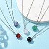 Round Gemstone Pendant Necklaces NJEW-JN04718-01-2