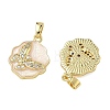 Brass Micro Pave Clear Cubic Zirconia Pendants KK-A294-10G-02-2