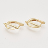 Brass Hoop Earring Findings with Latch Back Closure KK-T048-020G-NF-1