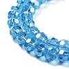 Electroplate Transparent Glass Beads Strands EGLA-A035-T6mm-A08-3