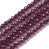 Natural Garnet Beads Strands X-G-F596-03-4mm-1