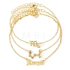 3Pcs Alloy Rhinestones Anklets AJEW-S083-01G-09-1