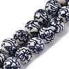 Handmade Blue and White Porcelain Beads Strands PORC-I027-04H-1