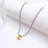 Brass Pave Cubic Zirconia Teardrop Pendant Tennis Necklaces FS-WGB48C6-04-1