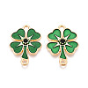 Saint Patrick's Day Alloy Enamel Connector Charms FIND-N011-26KCG-1