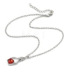 Alloy Resin Pendant Necklaces NJEW-B0003-04P-4