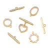 4Sets 4 Styles Brass Micro Pave Clear Cubic Zirconia Toggle Clasps KK-TA0008-81-2