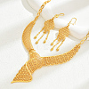 Alloy Hollow Statement Necklace & Earring Sets for Middle Eastern Bride KF3516-1