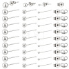 30Pairs 3 Styles 925 Sterling Silver Stud Earrings for Women EJEW-PH0002-09-1