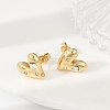 304 Stainless Steel Rhinestone Stud Earrings EJEW-U046-01G-3