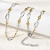 304 Stainless Steel Star Link Chain Necklaces for Women NJEW-A046-02A-GP-2
