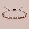Glass & Brass Round Beads Braided Bead Bracelets LS-RD6595-12-1