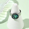 Paua Shell Finger Rings for Women RJEW-JR01101-02-2