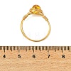 Copper Wired Natural Amber Finger Rings for Women RJEW-JR01052-01-5