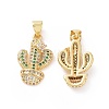 Brass Micro Pave Cubic Zirconia Pendants ZIRC-P106-15G-1