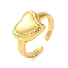 Heart Brass Open Cuff Rings for Women RJEW-A048-14G-1